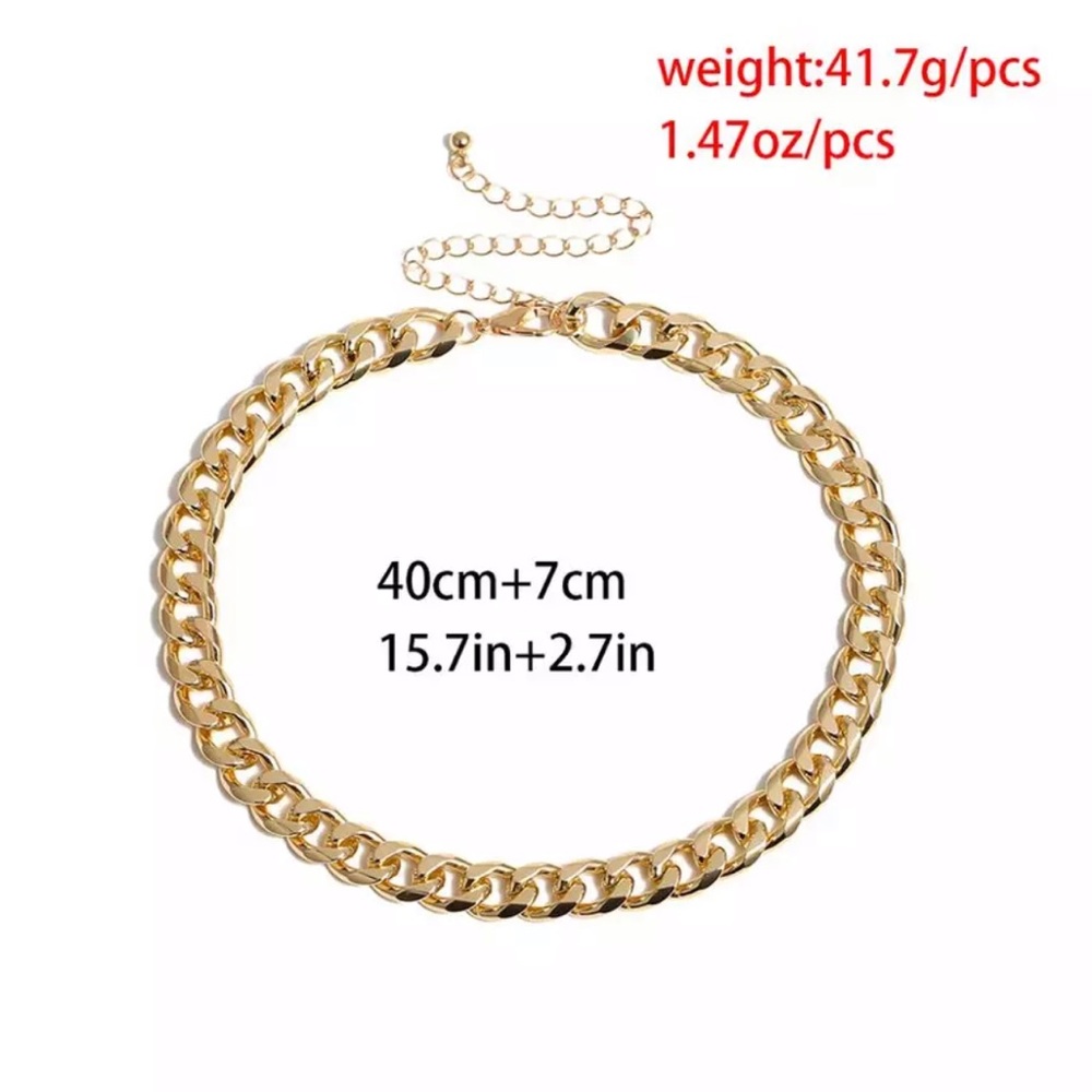 Gold Chunky Chain Choker - Picture 6 of 6